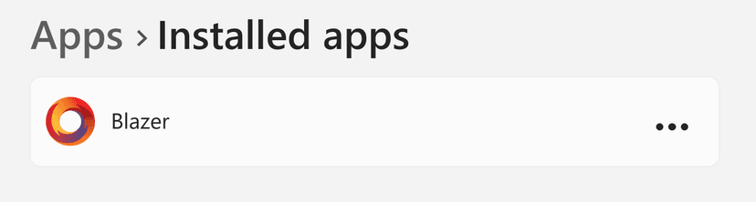 Apps list screenshot
